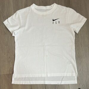 Nike White T-Shirt with Fly Logo Girls size large